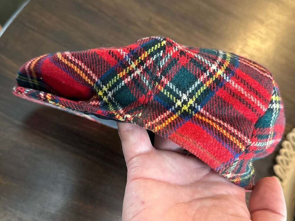 Vintage Pure New Wool Tartan Plaid Flat Cap Made in United Kingdom